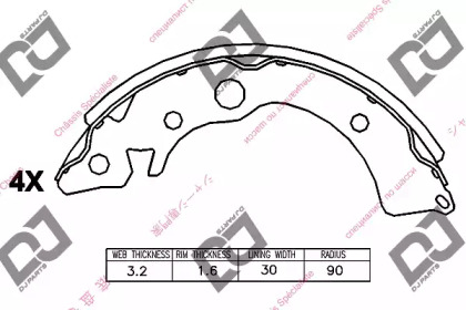 Комлект тормозных накладок DJ PARTS BS1004